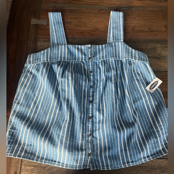 Old Navy Tops - NWT Old Navy Cotton Striped Button Front Tank Top: Size Medium